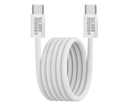 Kabel SILVER MONKEY magnetyczny USB-C 100W 2m Biały